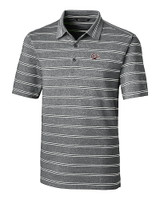 Montana Grizzlies Cutter & Buck Forge Epic Confidence Recycled Heathered Stripe Stretch Mens Polo Black Mannequin