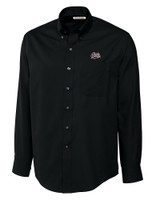 Montana Grizzlies Cutter & Buck Epic Easy Care Fine Twill Mens Big and Tall Dress Shirt Black Mannequin
