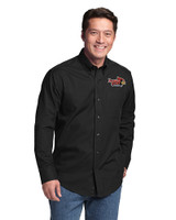 Illinois State Redbirds Cutter & Buck Epic Easy Care Fine Twill Mens Big and Tall Dress Shirt Black Front