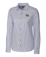 Drexel Dragons Cutter & Buck Stretch Oxford Stripe Womens Long Sleeve Dress Shirt CC_MANN_HG 