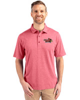 Illinois State Redbirds Cutter & Buck Forge Heathered Stretch Mens Polo Cardinal Red Heather Front