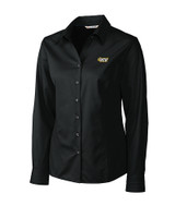 VCU Rams Cutter & Buck Epic Easy Care Fine Twill Womens Long Sleeve Dress Shirt Black Mannequin