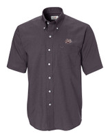 Montana Grizzlies Cutter & Buck Epic Easy Care Nailshead Mens Big and Tall Short Sleeve Dress Shirt Black Mannequin