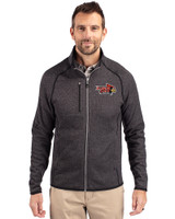 Illinois State Redbirds Cutter & Buck Mainsail Sweater-Knit Mens Big and Tall Full Zip Jacket Charcoal Heather Front