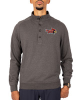 Illinois State Redbirds Cutter & Buck Saturday Cotton Blend Mens Big and Tall  Mock Pullover Sweatshirt Charcoal Heather Front