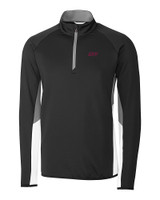 Eastern Kentucky Colonels Cutter & Buck Traverse Colorblock Stretch Quarter Zip Mens Pullover Black Mannequin