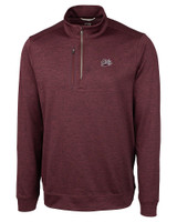 Montana Grizzlies Cutter & Buck Stealth Heathered Mens Big and Tall  Quarter Zip Pullover Bordeaux Mannequin