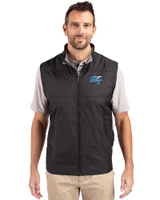 Middle Tennessee Blue Raiders Cutter & Buck Stealth Hybrid Quilted Mens Big and Tall Windbreaker Vest Black Front