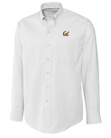 Cal Golden Bears Cutter & Buck Epic Easy Care Nailshead Mens Big and Tall Long Sleeve Dress Shirt White Mannequin