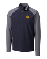 Cal Golden Bears Cutter & Buck Response Lightweight Hybrid Quarter Zip Mens Pullover Windbreaker Liberty Navy Mannequin