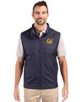 Cal Golden Bears Cutter & Buck Stealth Hybrid Quilted Mens Windbreaker Vest Liberty Navy Front