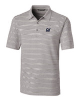 Cal Golden Bears Cutter & Buck Forge Epic Confidence Recycled Heathered Stripe Stretch Mens Polo Polished Medium Gray Mannequin