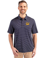 Cal Golden Bears Cutter & Buck Forge Pencil Stripe Stretch Mens Polo Liberty Navy Front