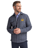 Cal Golden Bears Cutter & Buck Rainier PrimaLoft® Mens Eco Insulated Quilted Shirt Jacket Anthracite Melange Front