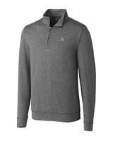 Montana State Bobcats Cutter & Buck Shoreline Heathered Quarter Zip Mens Pullover Charcoal Heather Mannequin