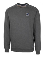 Xavier Musketeers Cutter & Buck Saturday Cotton Blend Mens Crew Neck Sweatshirt Charcoal Heather Mannequin