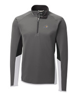 Montana State Bobcats Cutter & Buck Traverse Colorblock Stretch Quarter Zip Mens Pullover Elemental Grey Mannequin