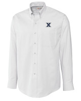 Xavier Musketeers Cutter & Buck Epic Easy Care Nailshead Mens Big and Tall Long Sleeve Dress Shirt White Mannequin
