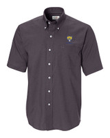 Fort Valley State Wildcats Cutter & Buck Epic Easy Care Nailshead Mens Short Sleeve Dress Shirt Black Mannequin