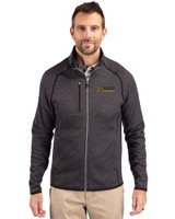 Florida A&M Rattlers Cutter & Buck Mainsail Sweater-Knit Mens Full Zip Jacket Charcoal Heather Front