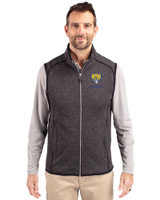 Fort Valley State Wildcats Cutter & Buck Mainsail Sweater-Knit Mens Big and Tall Full Zip Vest Charcoal Heather Front