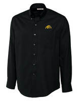 Bowie State Bulldogs Cutter & Buck Epic Easy Care Fine Twill Mens Big and Tall Dress Shirt Black Mannequin
