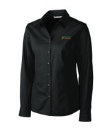 Florida A&M Rattlers Cutter & Buck Epic Easy Care Fine Twill Womens Long Sleeve Dress Shirt Black Mannequin