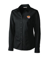 Bethune-Cookman Wildcats Cutter & Buck Epic Easy Care Fine Twill Womens Long Sleeve Dress Shirt Black Mannequin