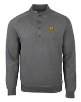 Bowie State Bulldogs Cutter & Buck Saturday Cotton Blend Mens Mock Pullover Sweatshirt Charcoal Heather Mannequin
