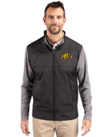Bowie State Bulldogs Cutter & Buck Stealth Hybrid Quilted Mens Full Zip Windbreaker Jacket Black Front