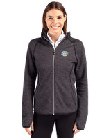 Southern University Jaguars Cutter & Buck Mainsail Sweater-Knit Womens Full Zip Hooded Jacket Charcoal Heather Front