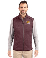 Bethune-Cookman Wildcats Cutter & Buck Mainsail Sweater-Knit Mens Full Zip Vest Bordeaux Heather Front