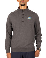Southern University Jaguars Cutter & Buck Saturday Cotton Blend Mens Big and Tall  Mock Pullover Sweatshirt Charcoal Heather Front