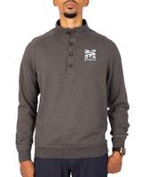 Morehouse Maroon Tigers Cutter & Buck Saturday Cotton Blend Mens Big and Tall  Mock Pullover Sweatshirt Charcoal Heather Front