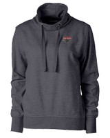 Clark Atlanta Panthers Cutter & Buck Saturday Cotton Blend Womens Funnel Neck Sweatshirt Charcoal Heather Mannequin