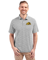 Bowie State Bulldogs Cutter & Buck Virtue Eco Pique Botanical Print Recycled Mens Polo Black Front