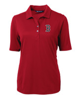Boston Red Sox Cutter & Buck Virtue Eco Pique Recycled Womens Polo CDR_MANN_HG 1