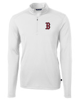 Boston Red Sox Cutter & Buck Virtue Eco Pique Recycled Quarter Zip Mens Pullover WH_MANN_HG 1