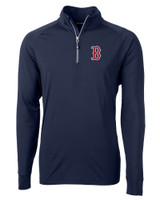 Boston Red Sox Cutter & Buck Adapt Eco Knit Stretch Recycled Mens Quarter Zip Pullover NVBU_MANN_HG 1