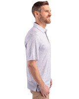 New York Mets Cutter & Buck Pike Constellation Print Stretch Mens Polo Polished Medium Gray Side