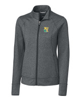 Xavier Gold Rush Cutter & Buck Shoreline Heathered Womens Full Zip Jacket Charcoal Heather Mannequin