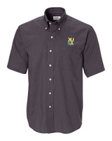 Xavier Gold Rush Cutter & Buck Epic Easy Care Nailshead Mens Short Sleeve Dress Shirt Black Mannequin