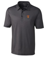 Tuskegee Golden Tigers Cutter & Buck Pike Mini Pennant Print Stretch Mens Big and Tall Polo Black Mannequin