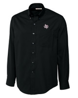 Texas Southern Tigers Cutter & Buck Epic Easy Care Fine Twill Mens Big and Tall Dress Shirt Black Mannequin