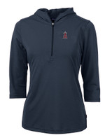 Los Angeles Angels Cutter & Buck Virtue Eco Pique Recycled Half Zip Pullover Womens Hoodie NVBU_MANN_HG 1