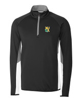 Xavier Gold Rush Cutter & Buck Traverse Colorblock Stretch Quarter Zip Mens Pullover BL_MANN_HG 