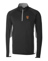 Tuskegee Golden Tigers Cutter & Buck Traverse Colorblock Stretch Quarter Zip Mens Pullover Black Mannequin