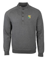 Xavier Gold Rush Cutter & Buck Saturday Cotton Blend Mens Mock Pullover Sweatshirt Charcoal Heather Mannequin