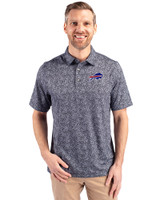 Buffalo Bills Cutter & Buck Pike Constellation Print Stretch Mens Polo Black Front