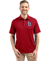 St. Louis Cardinals- Cutter & Buck Virtue Eco Pique Recycled Mens Polo Cardinal Red Front